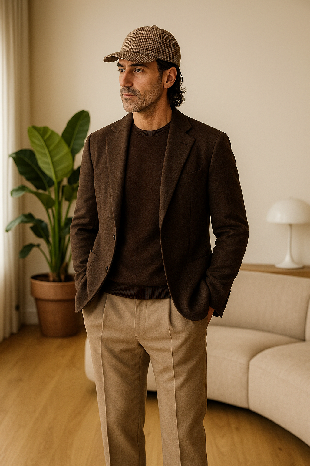 Casquette Pied-de-Poule — Élégance Classique