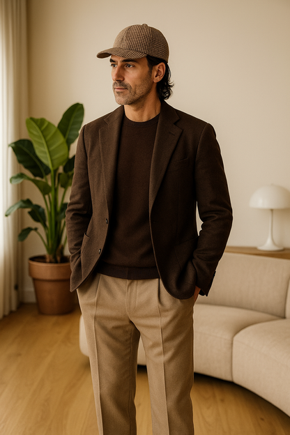 Casquette Pied-de-Poule — Élégance Classique