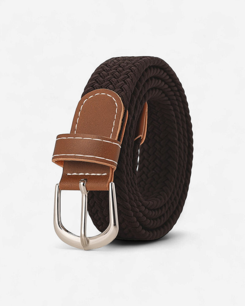 Ceinture Tressée Marron — Style Classique