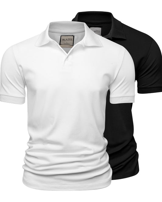 Pack 2 Polos en Piqué de Coton Pima — Élégance Quotidienne