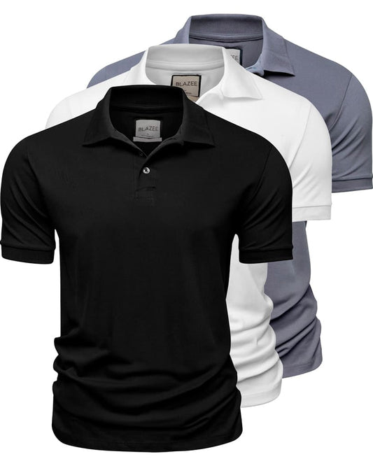 Pack 3 Polos en Piqué de Coton Pima — Confort & Style